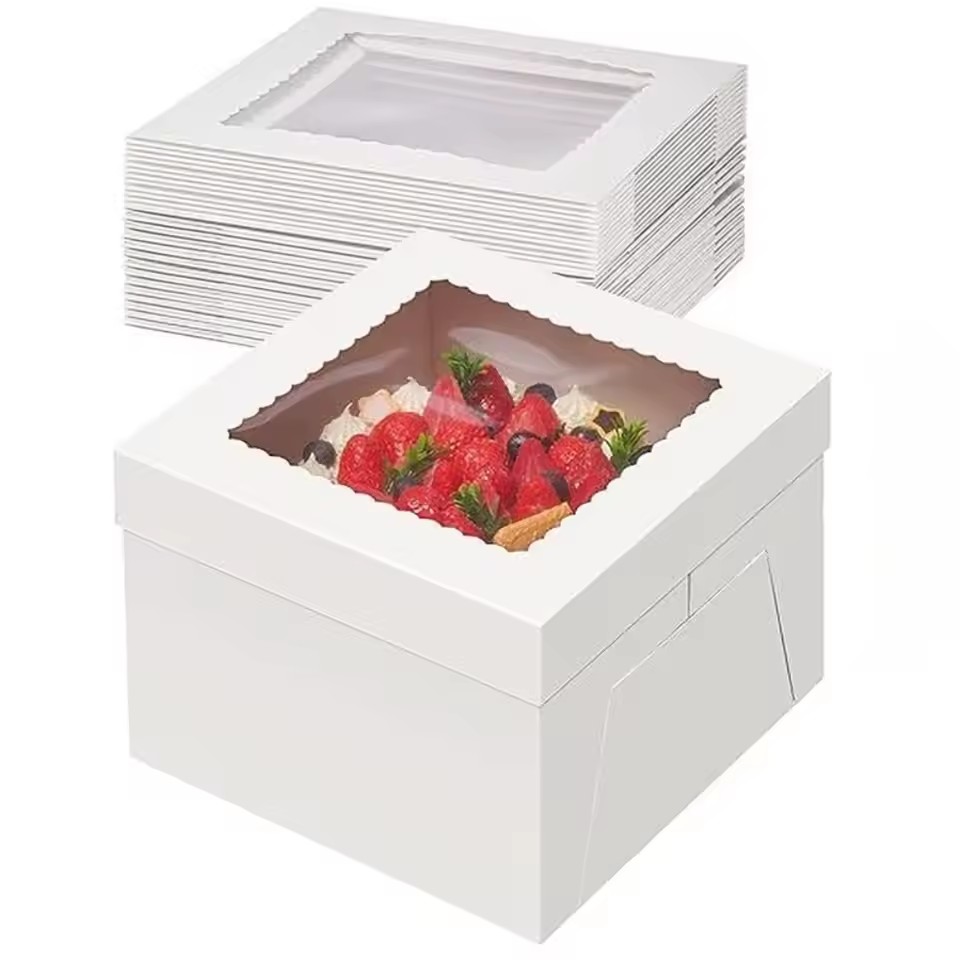 Wedding Cake Supply - 5 sztuk pudełek na ciasto Białe