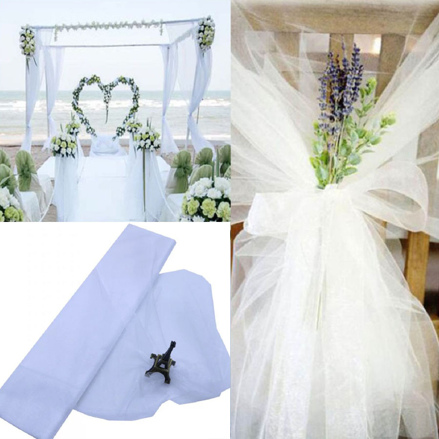 Chair Sash Organza - 10m Dekoracja ślubna Tulle Roll Crystal