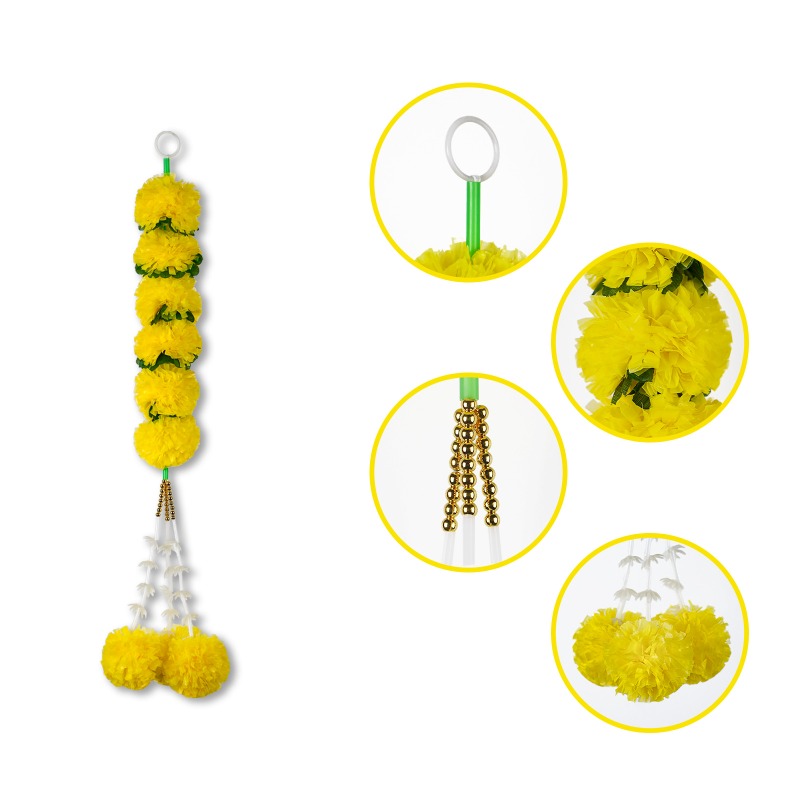 Indian Wedding Decor Supply - Lampki sznurkowe z kwiatami nagietka, dekoracje