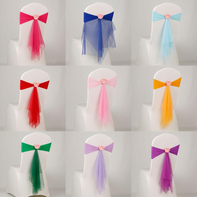 1 szt. Organzowe ozdoby na krz – Chair Sash Organza recenzja i cena